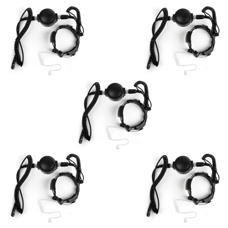 Tactical Throat Duty Headset Waterproof Mic PTT Heavy For Kenwood TK BaoFeng