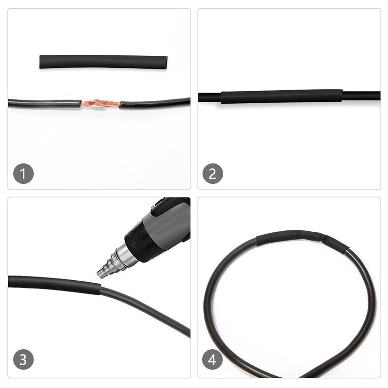 300pcs 3:1 Insulated Cable Sleeves Heat Shrink Tube Kit Waterproof Wire Wrap