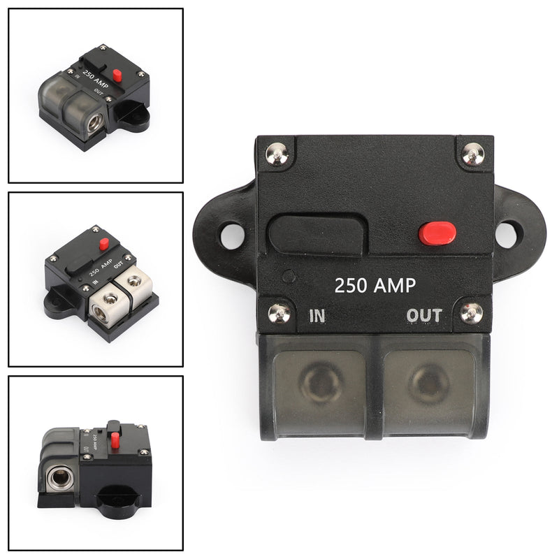 250A Amp Manual Reset Inline Circuit Breaker Fuse Terminal Block Marine Auto