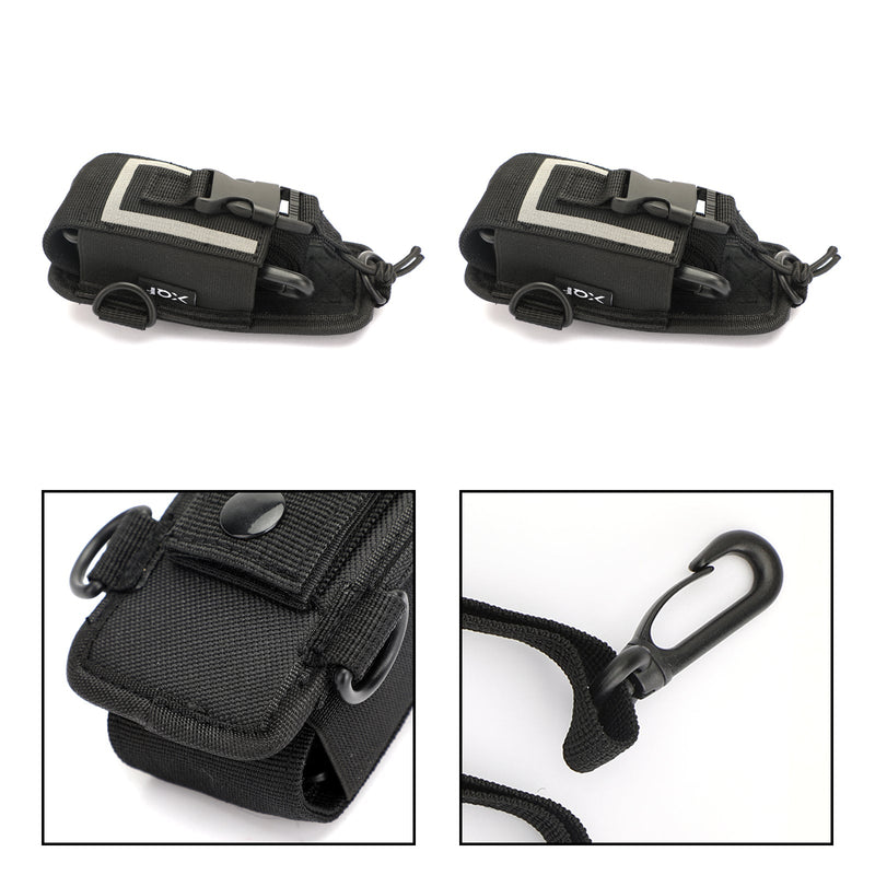 2PCS Universal Adjustable Multi-Function Radio Nylon Case Walkie Talkie Bag