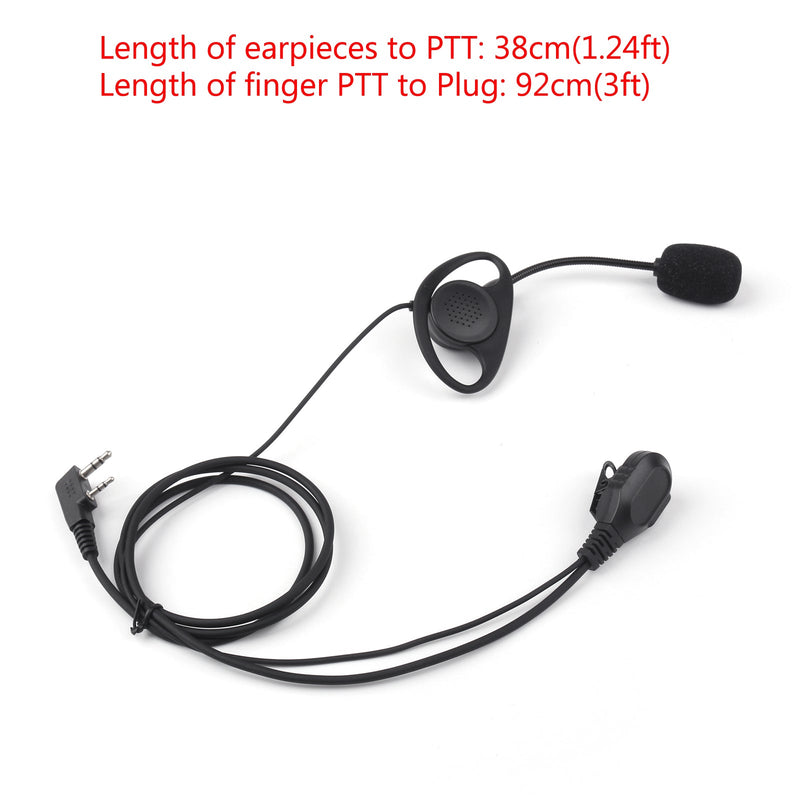 D EarPiece Headset Mic for Motorola 2-Pin CLS1110 CP100 Kenwood Baofeng Radio