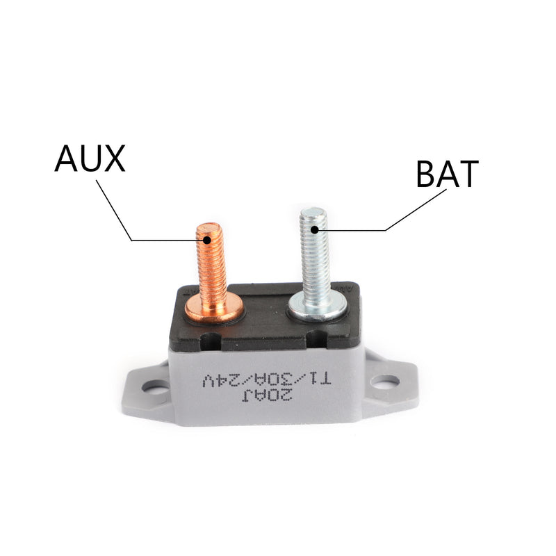 Bimetal Structures Marine Car Sound System Audio IP66 2PCS 30A 24V Circuit Breaker With Cover Fuse