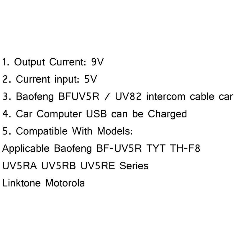 5x USB Adapter Charger Car Travel Portable For BaoFeng BF-UV5R UV5RA UV5RB TH-F8