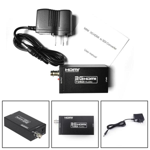 3G HDMI To SDI 1080P HD Video Audio Converter BNC Coaxial Cable US Plug Power