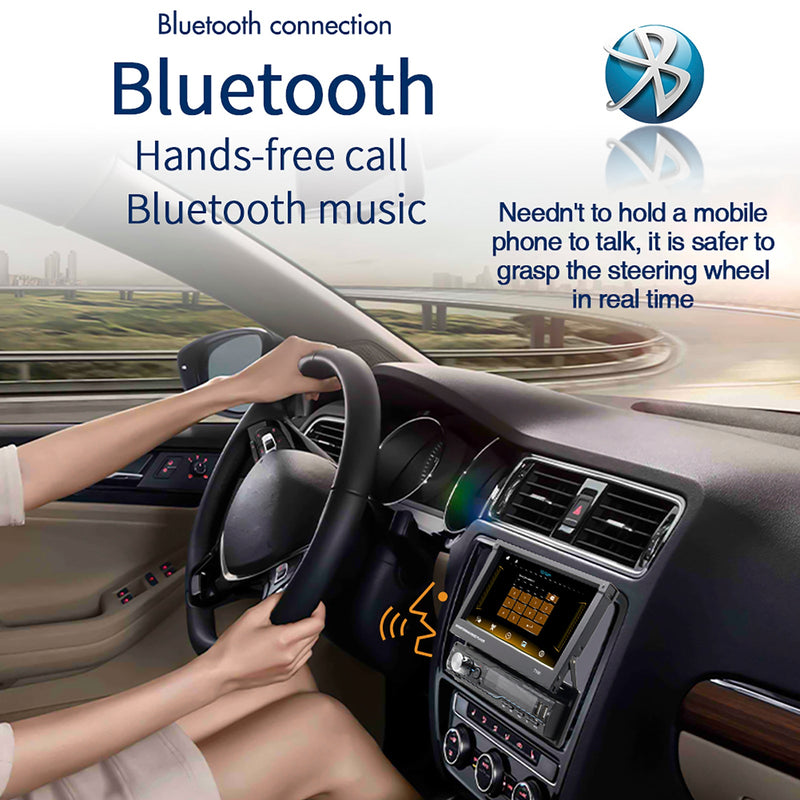 7" Telescopic Screen Stereo Radio BT FM Car MP5 Player Remote Control + Camera