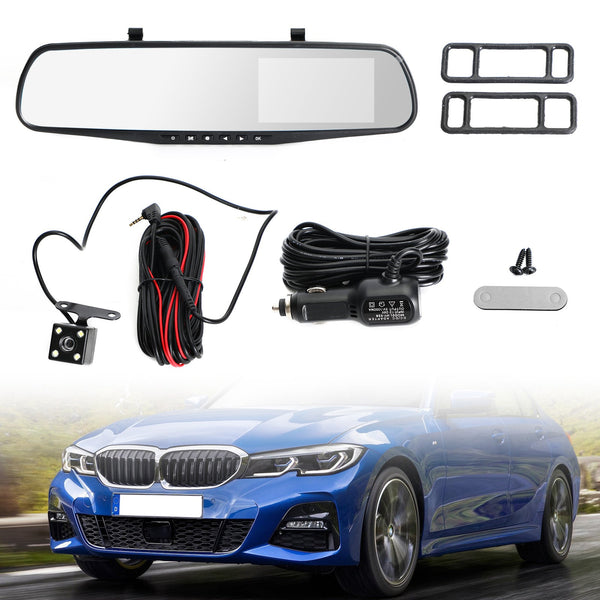 1080P Rearview Mirror Car DVR Dual Dash Cam Camera Front Rear HD Video Recorder