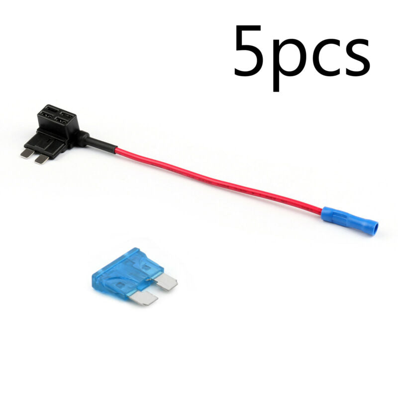 Fuse Holder Standard Blade Back 5-Piece Add Circuit Fuse ACU Tap Car 15A