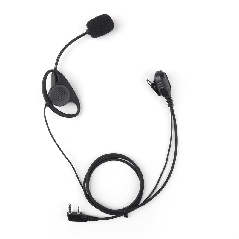 D EarPiece Headset Mic for Motorola 2-Pin CLS1110 CP100 Kenwood Baofeng Radio