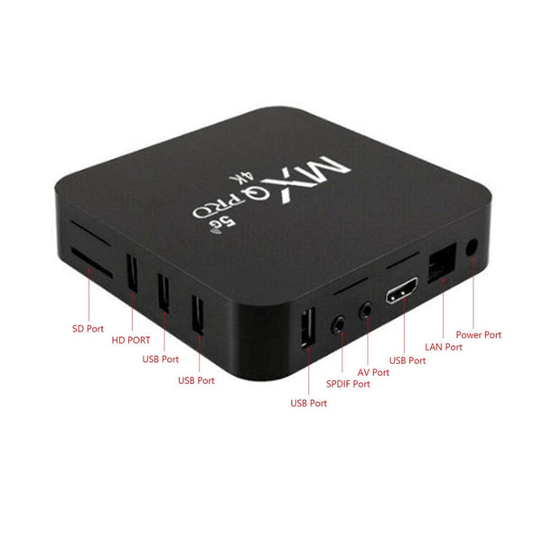 5G Wifi MXQ Pro 4K Ultra HD 64Bit Android Quad Core Smart TV Box Ram 1GB ROM 8GB