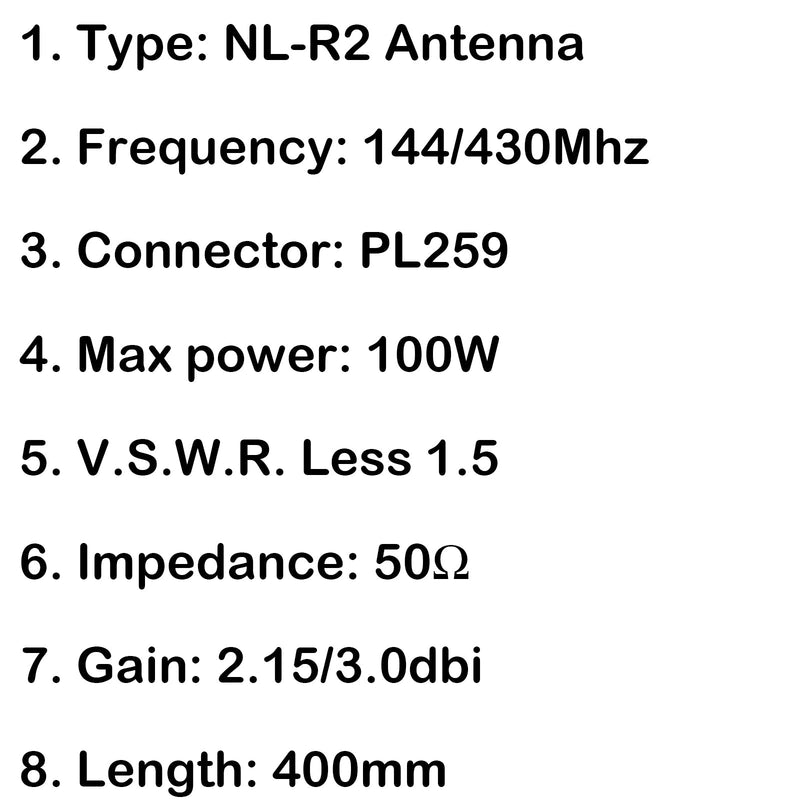 1Pcs NAGOYA NL-R2 Dual Band Antenna 144/430MHZ PL259 For Car Mobile Ham Radio