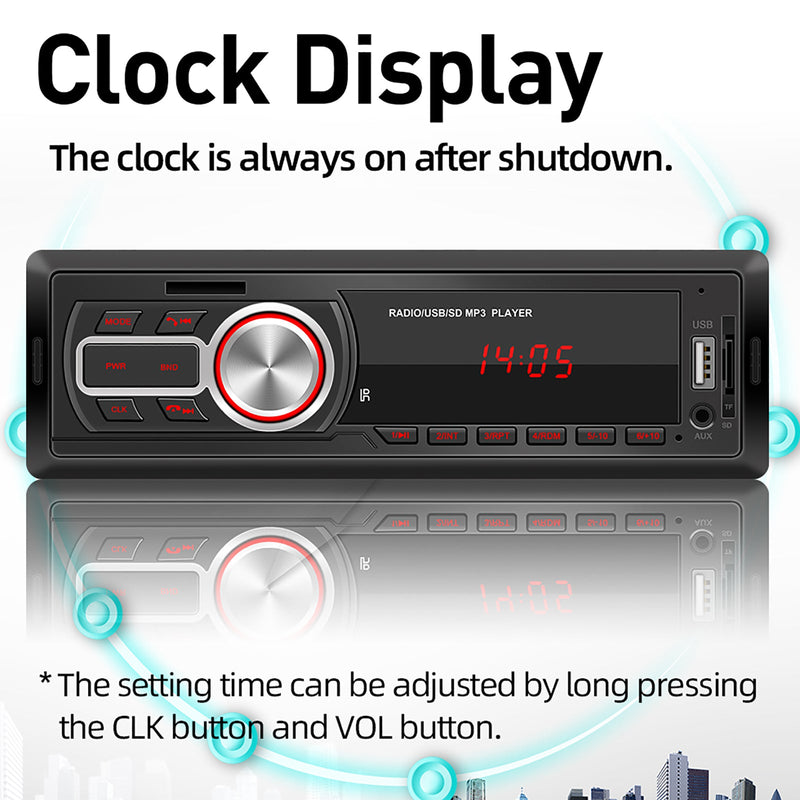 12V 25W Universal Car Bluetooth FM Radio Audio USB U Disk Card Reader MP3 Player