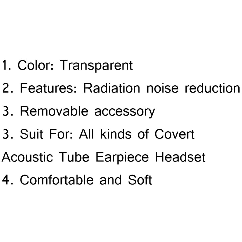 5x Replacement Transparent Coil Acoustic Air Tube + Earplug For Talkie Earpiece