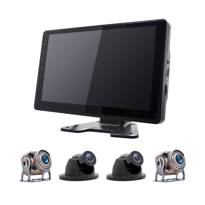 10.1 " Monitor DVR Driving Video Recorder Touch Screen GPS for RV Truck Bus + 4Pcs Rear View Backup Camera Fedex Express