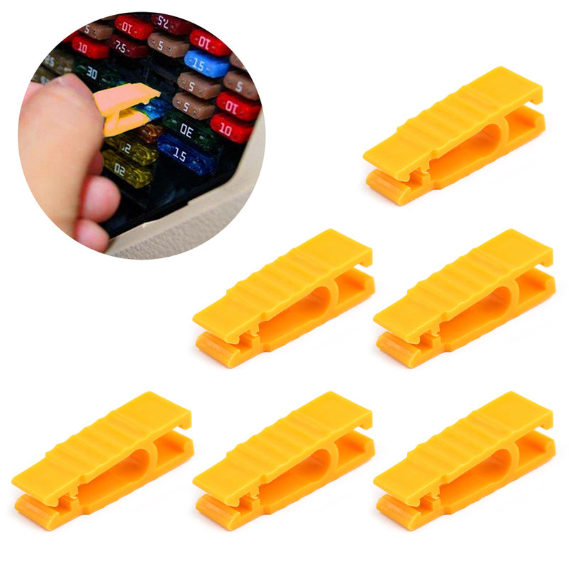 6 × Fuse Puller 30mm Car Automotive Mini Micro Blade Fuse Tool Extractor Yellow