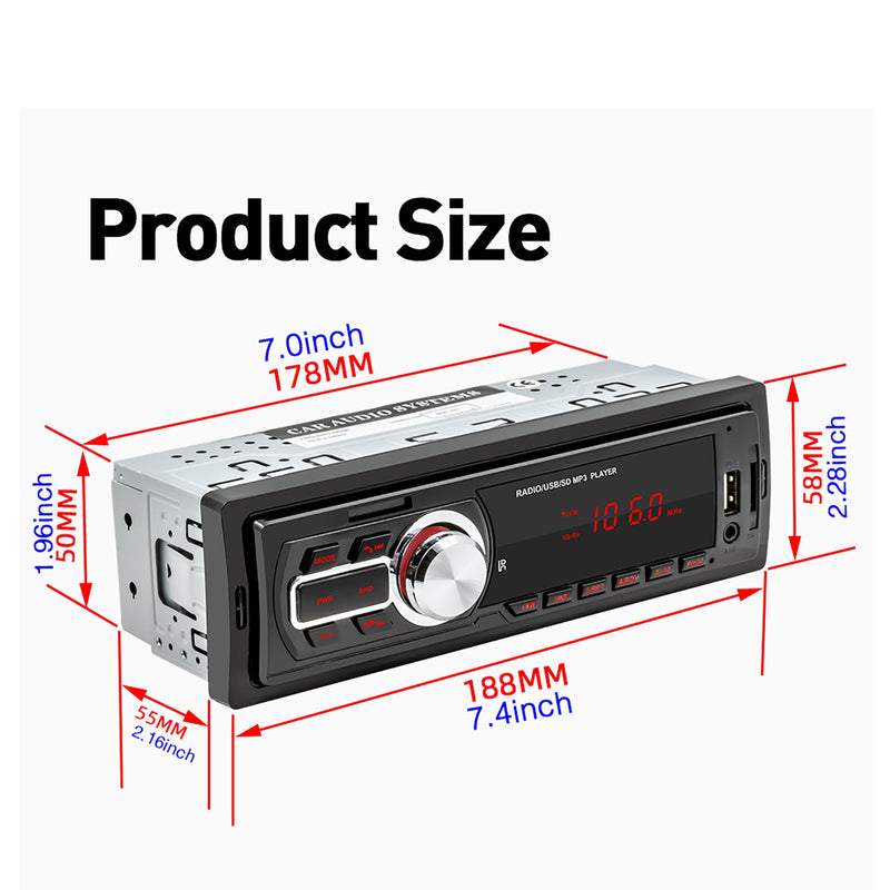 12V 25W Universal Car Bluetooth FM Radio Audio USB U Disk Card Reader MP3 Player