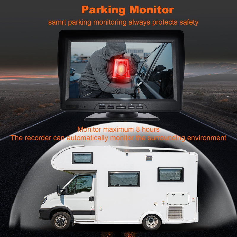 7 " Monitor DVR Driving Video Recorder with Car Charger for RV Truck Bus + Rear View Backup Camera