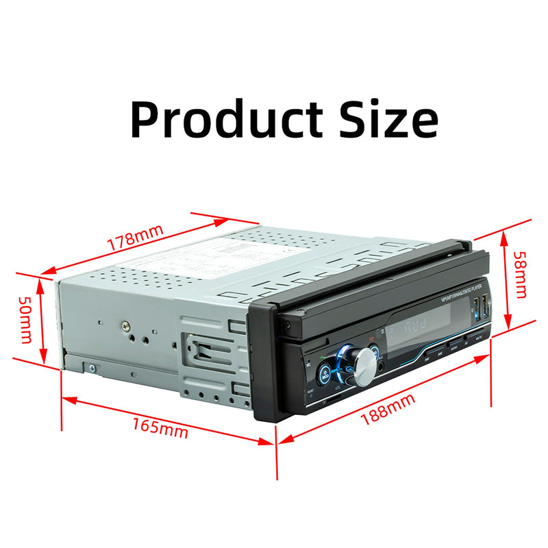 7" Telescopic Screen Stereo Radio BT FM Car MP5 Player Remote Control + Camera